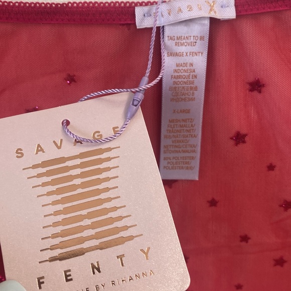 (B10) Savage X Fenty Gift Me More Red A Starry Night sleep top ONLY, Sz XL, NWT - Picture 7 of 14